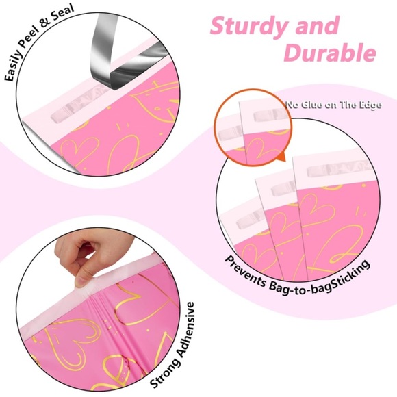 60pc SET!! 30 - 10x13 PolyMailers PLUS 30 Self Adhesive Thank You Stickers! - Picture 2 of 6